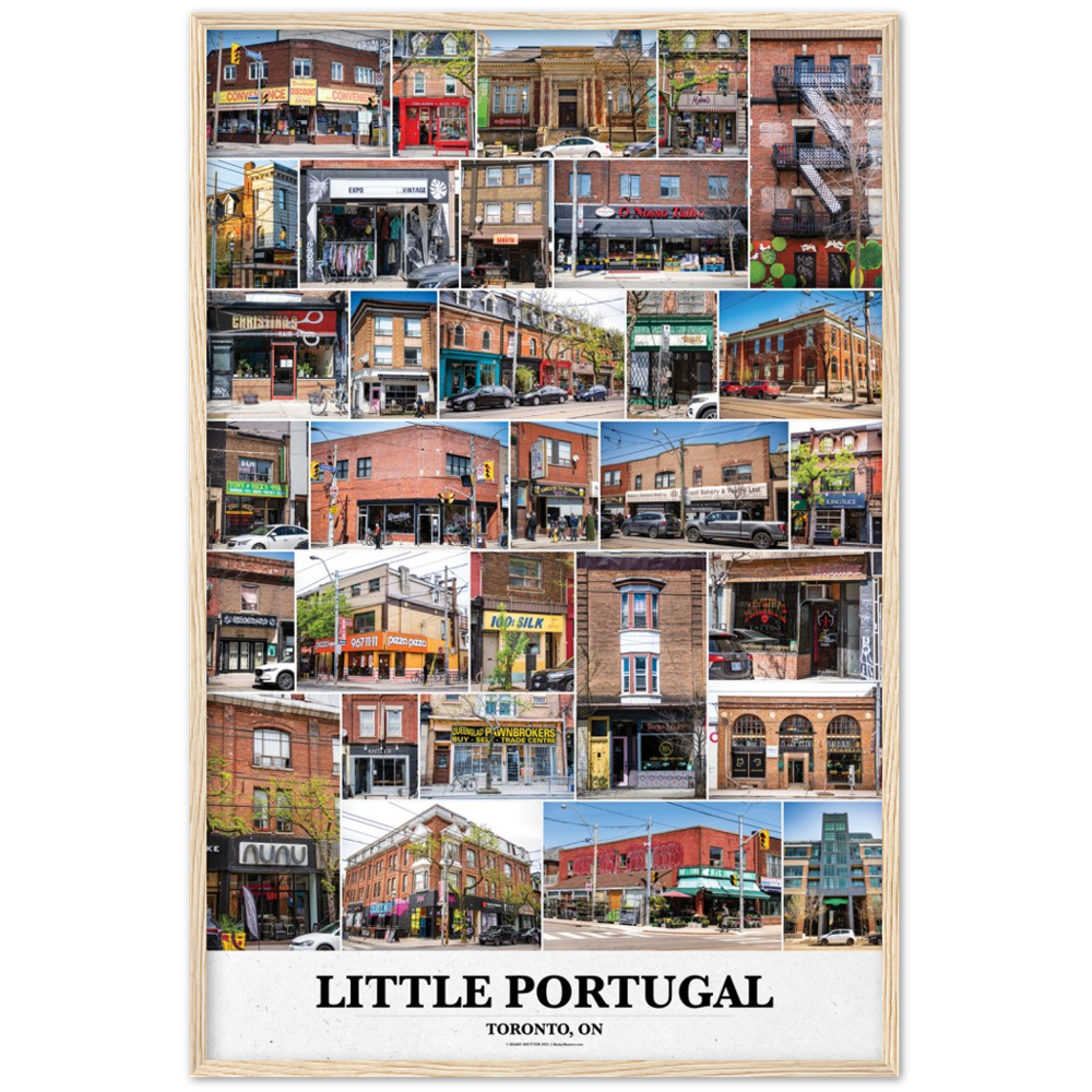 24x36" Little Portugal Toronto Ontario Semi Gloss Framed Poster