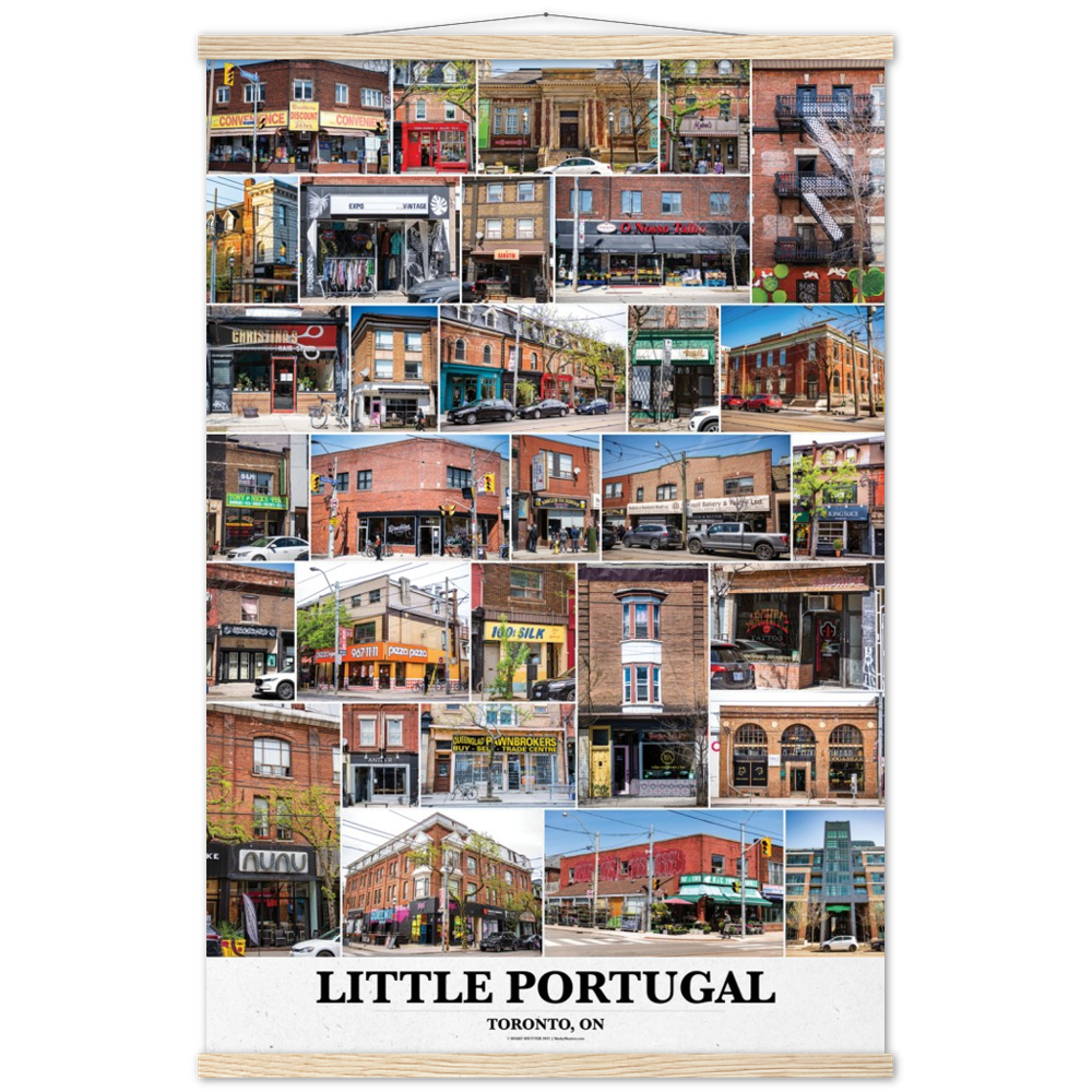 24x36" Little Portugal Toronto Ontario Premium Poster and Hanger