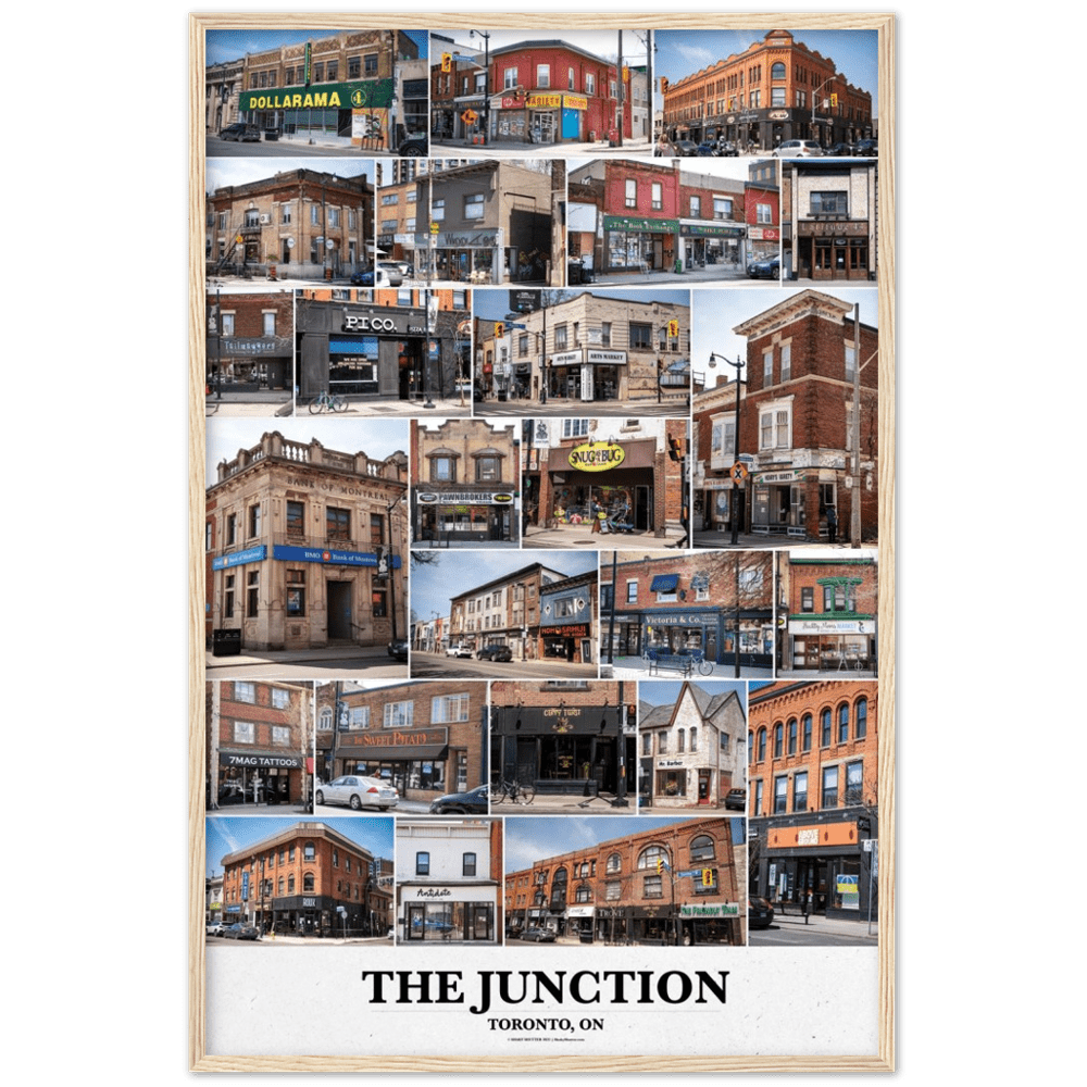 24x36" The Junction, Toronto Ontario Wood Framed Poster