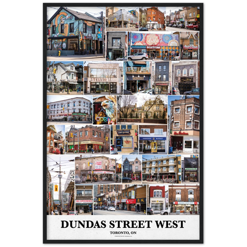 DUNDAS STREET WEST, Toronto Ontario, Framed Wood poster