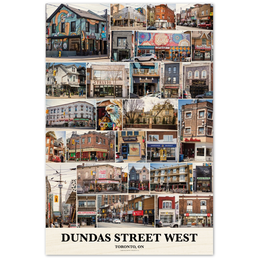 DUNDAS STREET WEST, Toronto Ontario, Wood Print poster