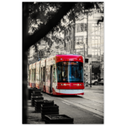 TTC Streetcar on King, Toronto Ontario Wood Print Poster