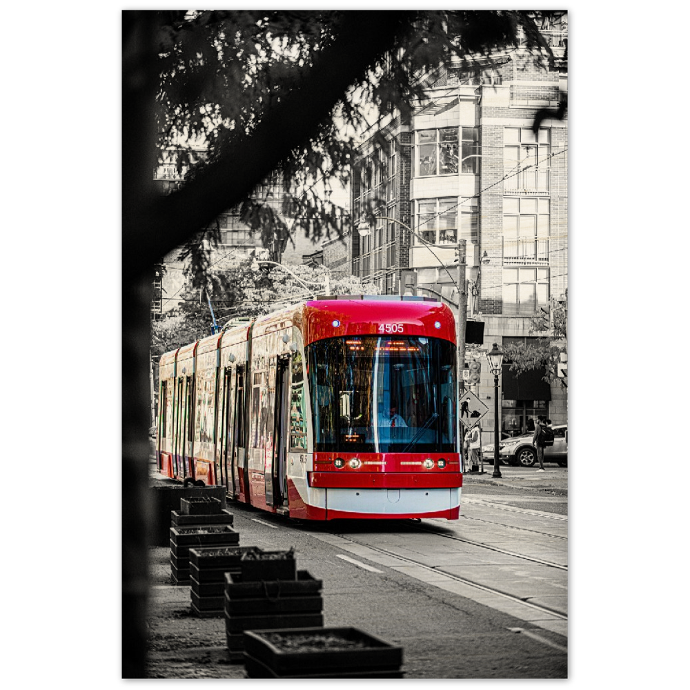 TTC Streetcar on King, Toronto Ontario Wood Print Poster