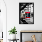 TTC Streetcar on King, Toronto Ontario Premium Wooden Framed Poster Wall Art