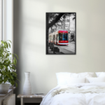 TTC Streetcar on King, Toronto Ontario Premium Wooden Framed Poster Wall Art