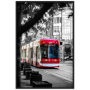 TTC Streetcar on King, Toronto Ontario Premium Wooden Framed Poster Wall Art