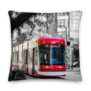 TTC Streetcar on King, Toronto Ontario Premium Throw pillow